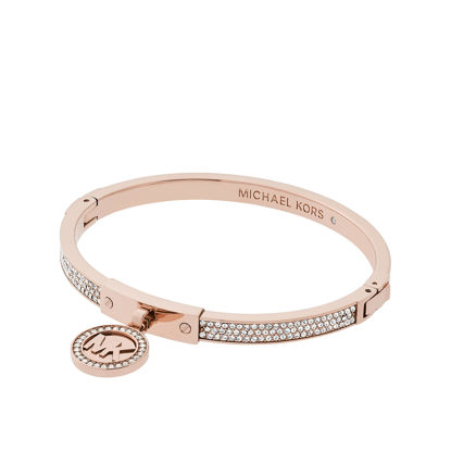 Picture of Michael Kors Rose Gold Tone Fulton Hinge Bangle Bracelet