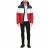 Picture of Tommy Hilfiger Men's Hooded Puffer Jacket, Midnight/White/red, Medium