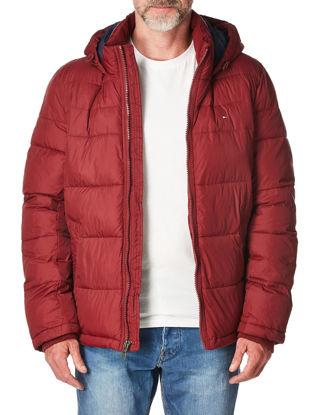 Picture of Tommy Hilfiger Men's Hooded Puffer Jacket, Red, Large