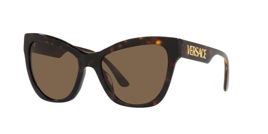 Picture of Versace Woman Sunglasses Havana Frame, Dark Brown Lenses, 56MM