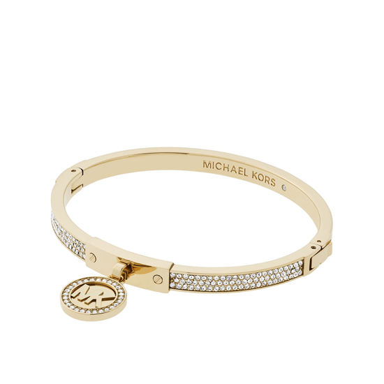 Picture of Michael Kors Gold Tone Fulton Hinge Bangle Bracelet