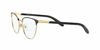 Picture of Ralph by Ralph Lauren Women's RA6047 Butterfly Prescription Eyewear Frames, Shiny Black On Gold Rims/Demo Lens, 54 mm