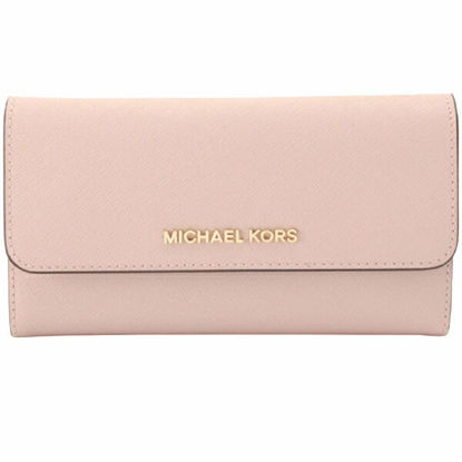 Picture of Michael Kors Jet Set Travel Large Trifold Signature PVC Wallet (Pastel Pink)