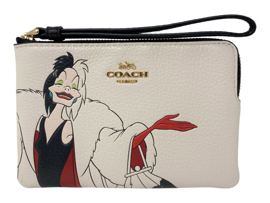 COACH®  Disney X Coach Corner Zip Wristlet With Cruella Motif