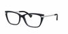 Picture of Ralph by Ralph Lauren Women's RA7119 Butterfly Prescription Eyewear Frames, Shiny Black Gradient Glitter/Demo Lens, 54 mm