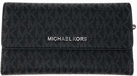 MICHAEL KORS Jet Set Black Pebbled Leather Wallet