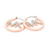 Picture of Michael Kors Rose Gold-Tone Plated Brass Pavé Logo Hoop Earrings