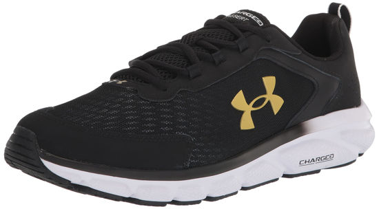 Picture of Under Armour Men's Charged Assert 9 Road Running Shoe, Black (007)/Metallic Gold, 9