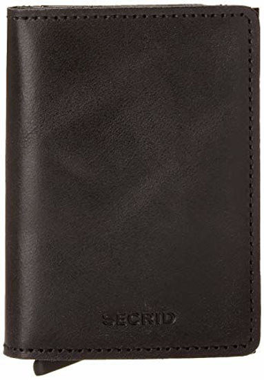 Picture of Secrid Men Slim Wallet Genuine Leather RFID Card Case Max 12 Cards, Black, 14mm slim