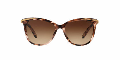 Picture of Ralph by Ralph Lauren Women's RA5203 Cat Eye Sunglasses, Shiny Pink Tortoise & Gold/Gradient Brown, 54 mm