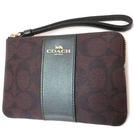 Coach womens corner zip discount wristlet in canvas leather