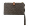 Picture of Michael Kors Jet Set Travel Double Zip Wristlet - Signature PVC (Brown PVC/Dark Acorn)