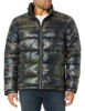 Picture of GUESS Men's Mid-Weight Puffer Jacket with Removable Hood, Camo Olive, Large