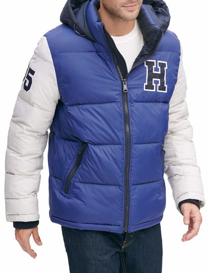 Picture of Tommy Hilfiger Men's Hooded Puffer Jacket, Royal, X-Large