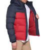 Picture of Tommy Hilfiger Men's Hooded Puffer Jacket, Midnight/red Color Block, Small