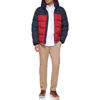 Picture of Tommy Hilfiger Men's Hooded Puffer Jacket, Midnight/red Color Block, Small