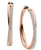 Picture of Michael Kors Pave Rose Gold Tone Cross Over Hoop Earrings