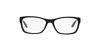 Picture of Ralph by Ralph Lauren Women's RA7039 Square Prescription Eyewear Frames, Shiny Black/Demo Lens, 53 mm