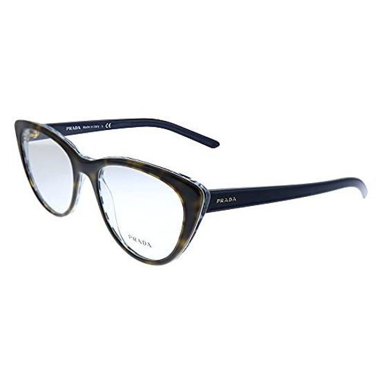 Picture of Prada Millennials PR 05XV 5121O1 Havana Blue Chess Plastic Cat-Eye Eyeglasses 51mm