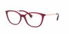 Picture of Ralph by Ralph Lauren Women's RA7114 Cat Eye Prescription Eyewear Frames, Shiny Transparent Bordeaux/Demo Lens, 54 mm