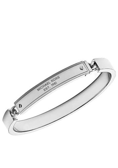 Picture of Michael Kors Women's Silver-Tone Hinge Bracelet, 2 1/2" Inner Diameter (Model: MKJ3840040)