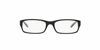 Picture of Ralph by Ralph Lauren Women's RA7018 Rectangular Prescription Eyewear Frames, Shiny Black On Crystal/Demo Lens, 52 mm