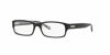 Picture of Ralph by Ralph Lauren Women's RA7018 Rectangular Prescription Eyewear Frames, Shiny Black On Crystal/Demo Lens, 52 mm