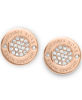 Picture of Michael Kors Rose Gold Tone Logo Pave Stud Earrings