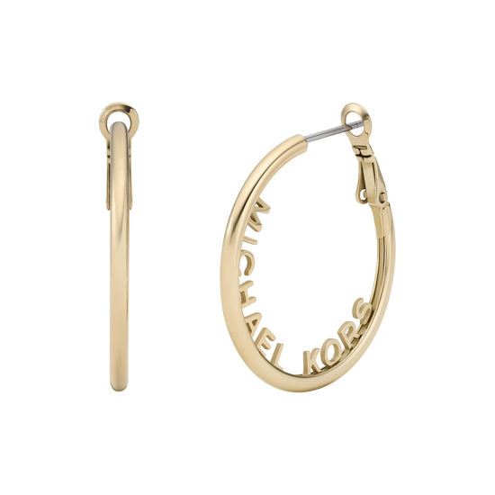 Picture of Michael Kors Women's Gold-Tone Stainless Steel Hoop Earrings (Model: MKJ7993710)