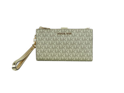 Picture of Michael Kors Large Double Zip Wristlet (Pale Gold)