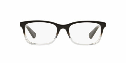 Picture of Ralph by Ralph Lauren Women's RA7069 Square Eyewear Frames, Shiny Gradient Black/Demo Lens, 53 mm