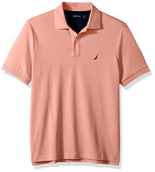 Picture of Nautica Men's Classic Fit Short Sleeve Solid Soft Polo Shirt, Coral Sands Solid, X-Large