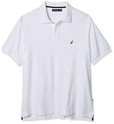 Picture of Nautica Men's Classic Fit Short Sleeve Solid Soft Cotton Polo Shirt, Bright White, X-Small