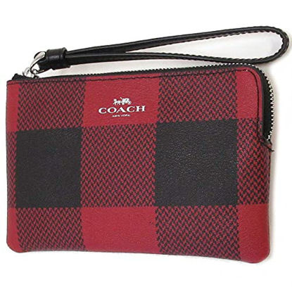 Picture of Coach Coated Canvas Corner Zip Wristlet in Buffalo Plaid Style No. 7307