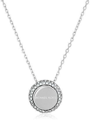 Picture of Michael Kors Silver Logo Lobster Clasp Pendant Necklace