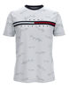 Picture of Tommy Hilfiger mens Short Sleeve Signature Stripe Graphic T-shirt T Shirt, Bright White Print, X-Small US