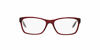 Picture of Ralph by Ralph Lauren Women's RA7039 Square Prescription Eyewear Frames, Shiny Transparent Red/Demo Lens, 53 mm