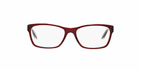 Picture of Ralph by Ralph Lauren Women's RA7039 Square Prescription Eyewear Frames, Shiny Transparent Red/Demo Lens, 53 mm