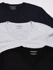 Picture of Emporio Armani Men's Cotton V-Neck Undershirts, 3-Pack, Grey/Navy/Black, Large