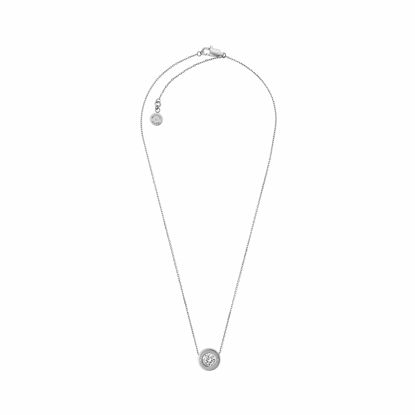 Picture of Michael Kors Logo Silver-Tone and Crystal Pendant Necklace