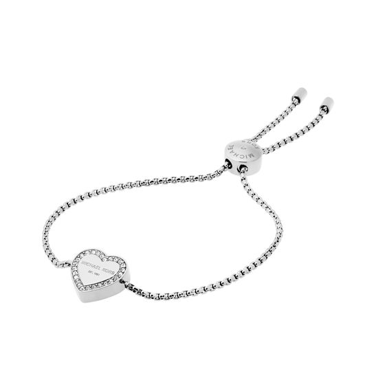 Picture of Michael Kors Logo Silver-Tone Slider Bangle Bracelet