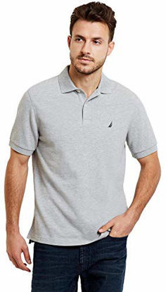 Picture of Nautica Men's Short Sleeve Solid Polo Shirt, Grey, XXXL