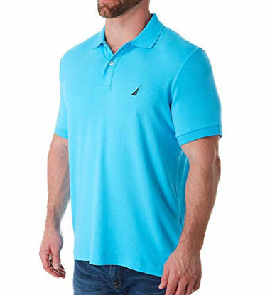 Picture of Nautica Short Sleeve Solid Interlock Polo Blue MD