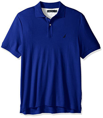 Picture of Nautica Men's Classic Fit Short Sleeve Solid Soft Cotton Polo Shirt, Bright Cobalt, X-Large