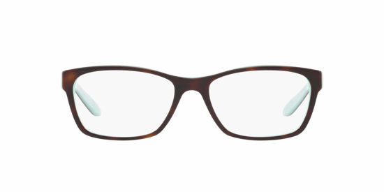 Picture of Ralph by Ralph Lauren Women's RA7039 Square Prescription Eyewear Frames, Shiny Havana On Aquamarine/Demo Lens, 53 mm