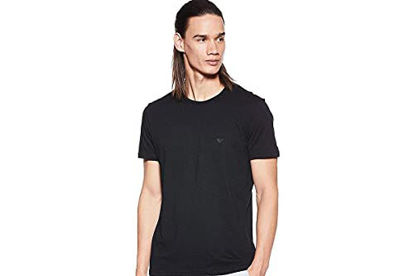 Picture of Emporio Armani Men's Cotton Crew Neck T-Shirt, 3-Pack, Black, Small