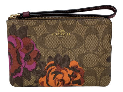 Picture of Corner Zip Wristlet In Signature Coated Canvas With Jumbo Floral Print Style No. CF311