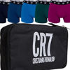 Picture of CR7 Men's 5-Pack in Travel Bag Organic Cotton Blend Trunks, Black, Dark Blue, Light Blue, Green, Magenta, Extra Large