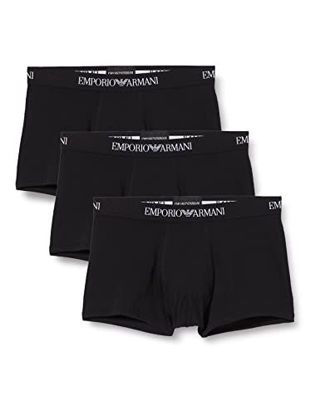 Picture of Emporio Armani Men's 3-Pack Cotton Trunks, Black, Large