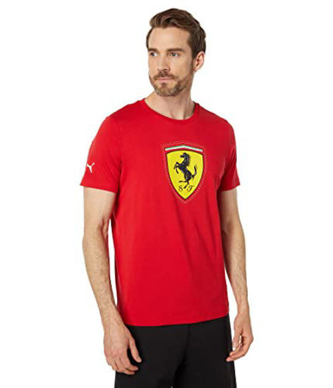 Picture of PUMA Ferrari Race Colored Big Shield Tee Rosso Corsa MD